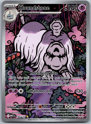 Houndstone Illustration Rare ME01: Mega Evolution Holo 145/132 NM