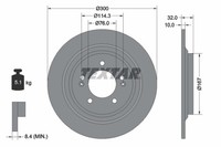 2Er-Set 2Er Set Bremsscheibe Textar 92332703 KIA 58411D4650