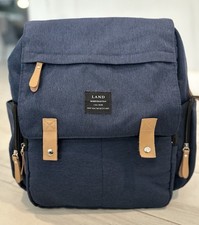 Land Mommy Baby Diaper Bag Mom Large Capacity Backpack Navy Blue Many Pockets