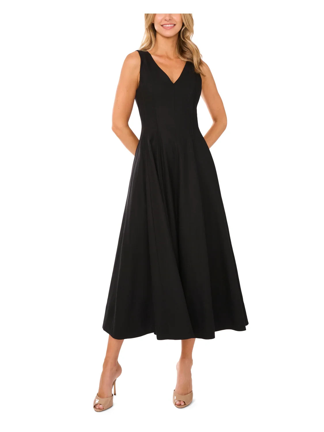 NWOT $275 Ted Baker Pleated Waist Sleeveless Linen Blend Maxi Dress 2