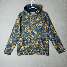 Under Armour Hoodie Youth YXL All Over Print Lightweight Green Yellow Loose Fit