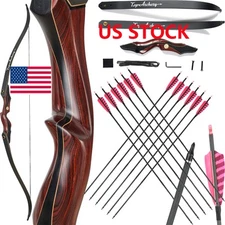 60"25-50LBS Archery Recurve Bow Laminated Limbs Left Hand Outdoor Hunting Target