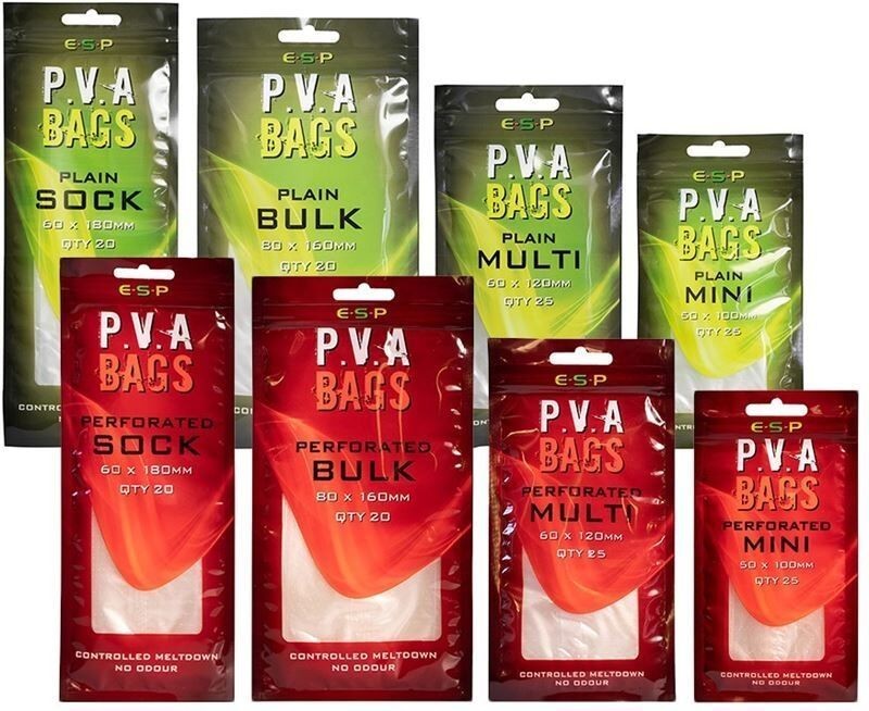 ESP SOLID PVA Bags - Mini Multi Bulk Sock - Carp Fishing - Plain OR Perforated