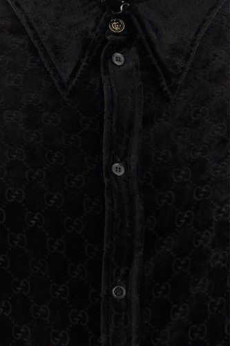GUCCI Black Stretch Velvet Shirt New & Authentic - 第 3/3 張圖片