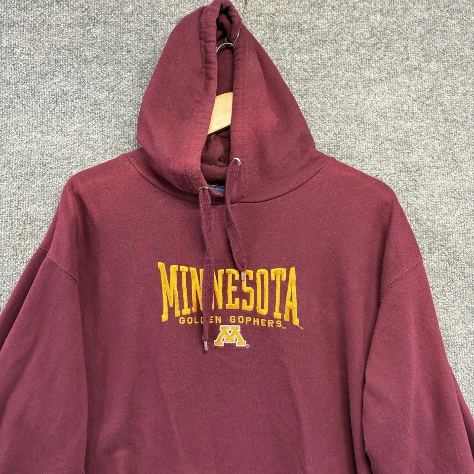 Minnesota Gophers Sudadera con Capucha Hombres Grande Granate Manga Larga Sudadera Bolsillo Foto 2 de 4