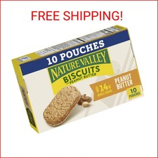 Nature Valley Biscuit Sandwiches, Peanut Butter, Snack Bars, 10 Bars, 13.5 oz