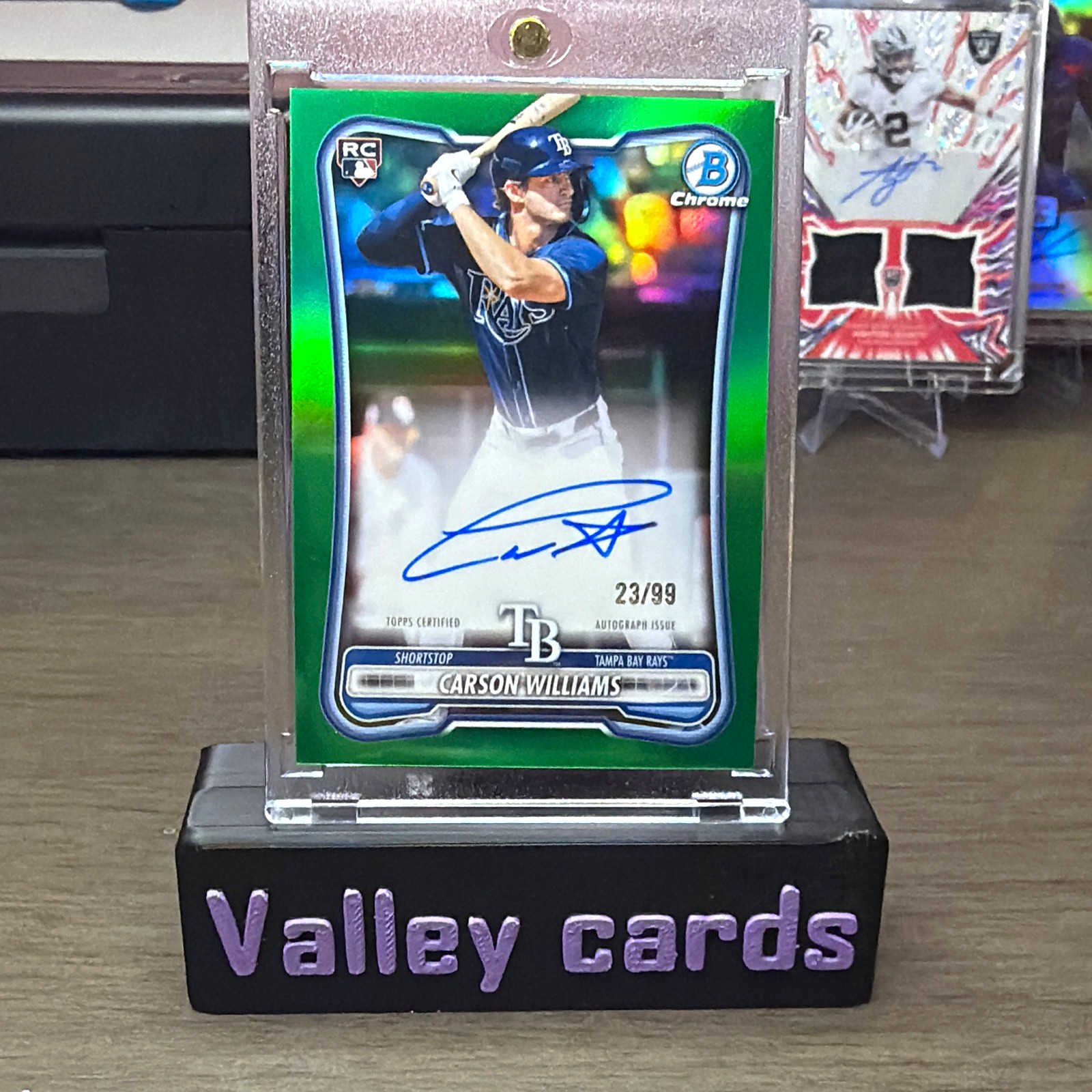 Topps Bowman Chrome Carson Williams Rays RC Auto Green #CRA-CWI 23/99
