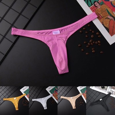 Men Underwear T-Back G-String Briefs Sexy Breathable Thong Lingerie Ultra-thin