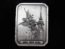 RB03155 VINTAGE 1974 **AWAY FROM HOME** FANTASY ARTWORK BERGAMOT BELT BUCKLE