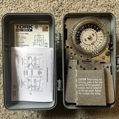 TORK 8001-N | 8000 Series 24 Hour Time Switch Indoor/Outdoor NEMA 3 Plastic Case