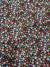 1 yd 17" Black Circle Snowflake Heidi Grace Designs Christmas Cotton Fabric #009