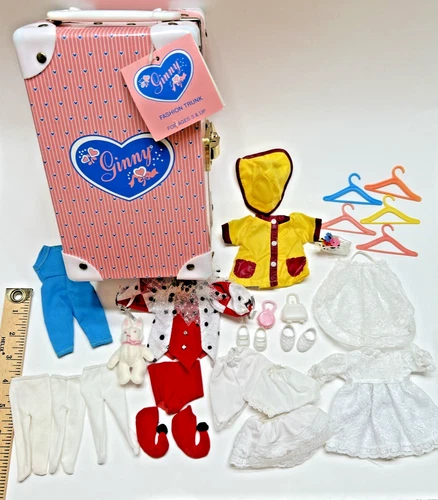 Vtg Ginny Vogue Doll Fashion Trunk & Variety Lot Other Doll Clothes Accessories