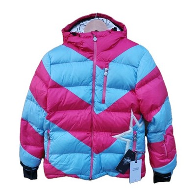Perfect Moment Mädchen Super Mojo Daunen gefütterte Skijacke pink blau Alter 14 neu mit Etikett NEU