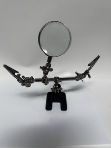 Vintage Fly Fishing Fly Making Tool Magnifying Glass Alligator Clips Stand