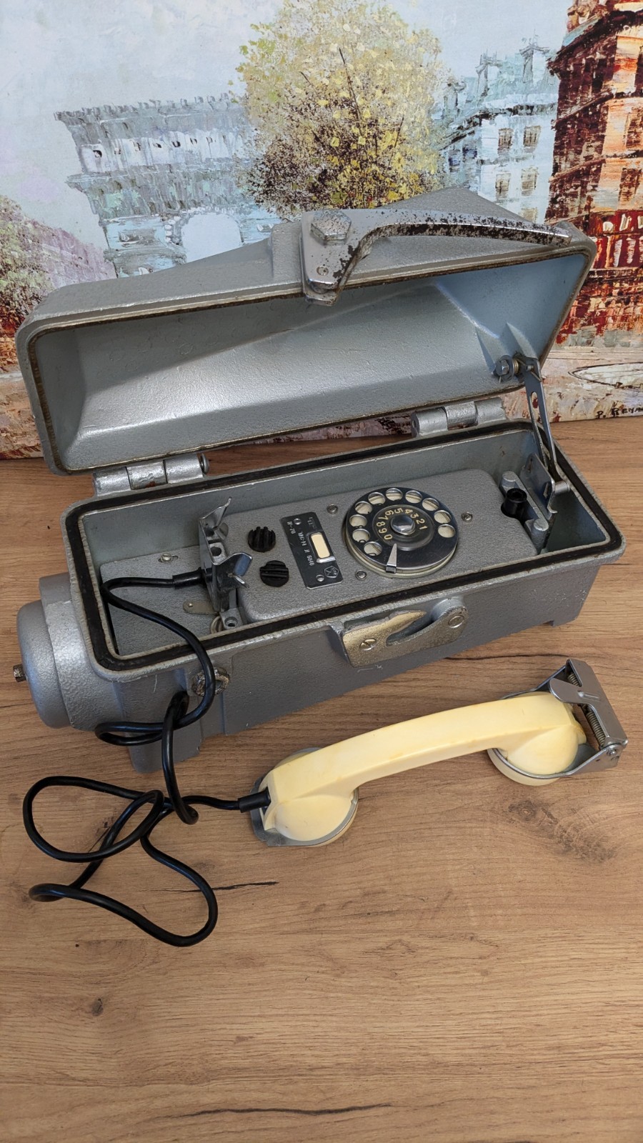 A Cold War-era military soviet ship phone TAC-M + protective casing