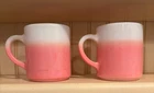 Vintage 1950's Hazel Atlas Ombre Mugs ~ Lot of 2 Pink