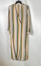 ASTR The Label Women's Multicolor Striped Long Sleeve V-Neck Viscose Dress Sz S