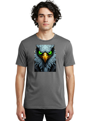 Eagle-Face Mens Graphic Tee, 100% Cotton, Casual Summer Wear