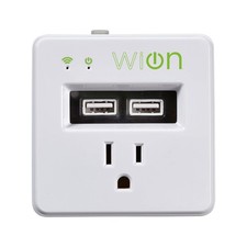 Wion 15 Amp Grounded WiFi Receptacle, 2 USB Ports, On/Off Settings Open Box 