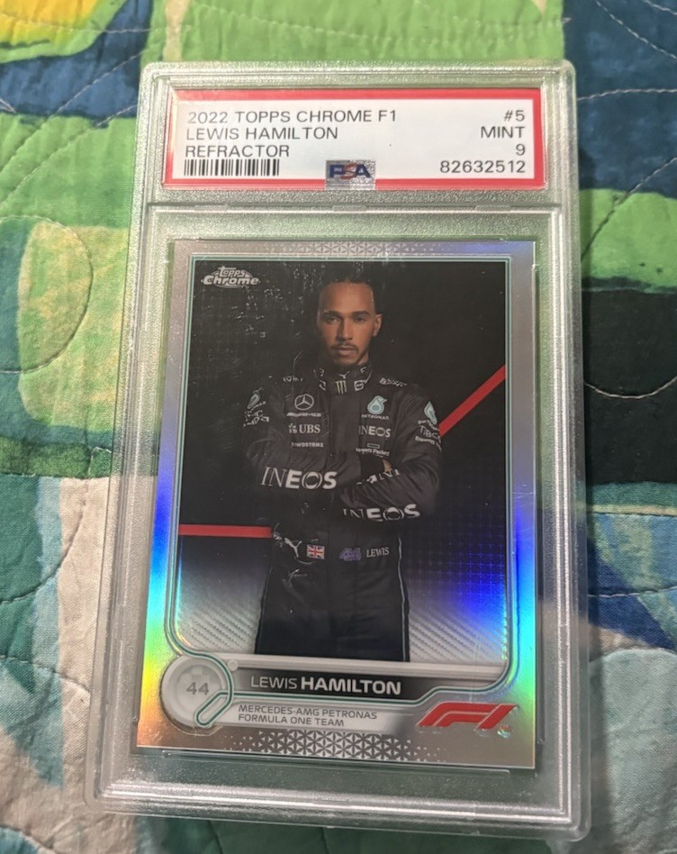 LEWIS HAMILTON Mercedes 2022 Topps Chrome F1 REFRACTOR #5 PSA 9 Mint ▫️⚫️⭐️⭐️