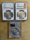 LOT OF (3) MISC MS63 & BRILLIANT UNCIRCULATED MORGAN SILVER DOLLARS NGC & PCGS