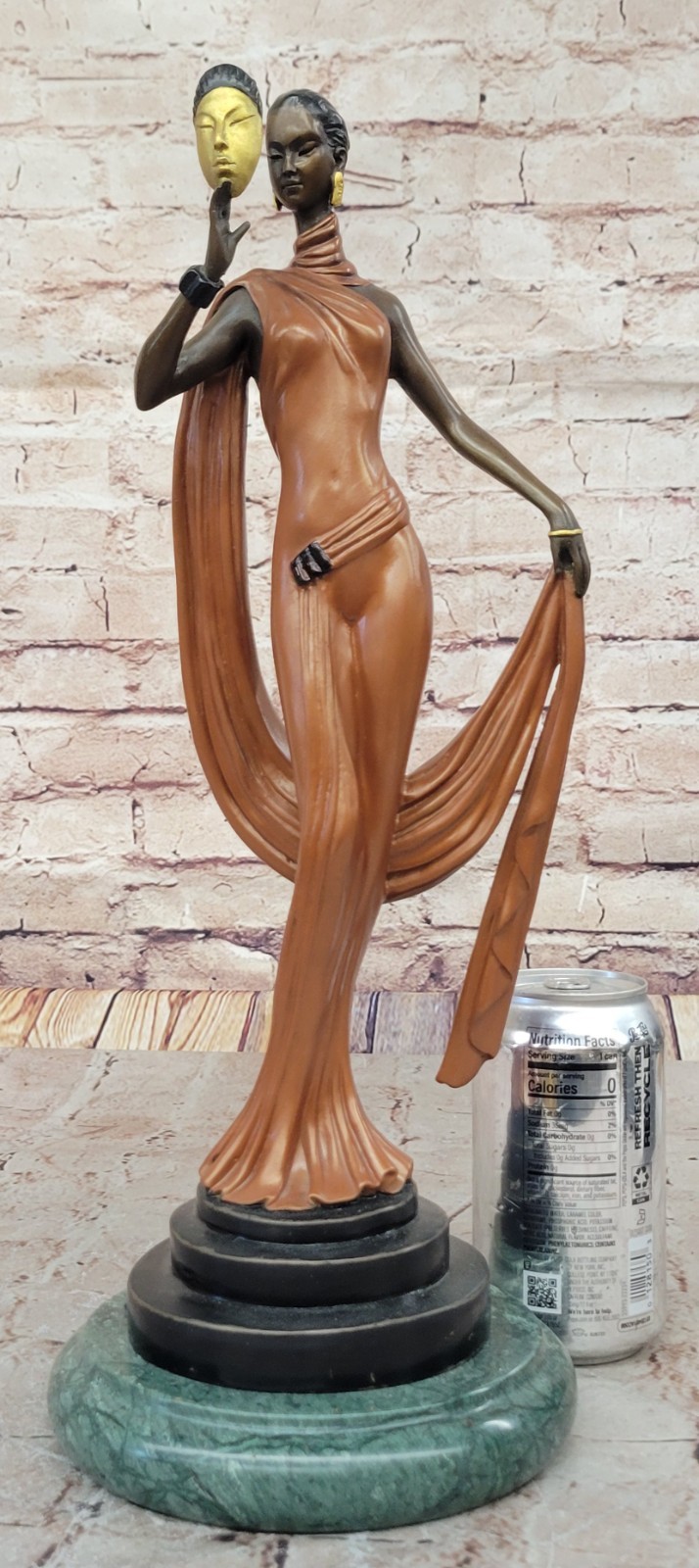 J.Erte bronze sculpture "Sophisticated Lady" perfect condition Artwork Figurine