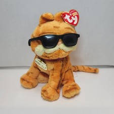 TY Beanie Baby Cool Cat Garfield  Sunglasses Stuffed Animal Plush 2004
