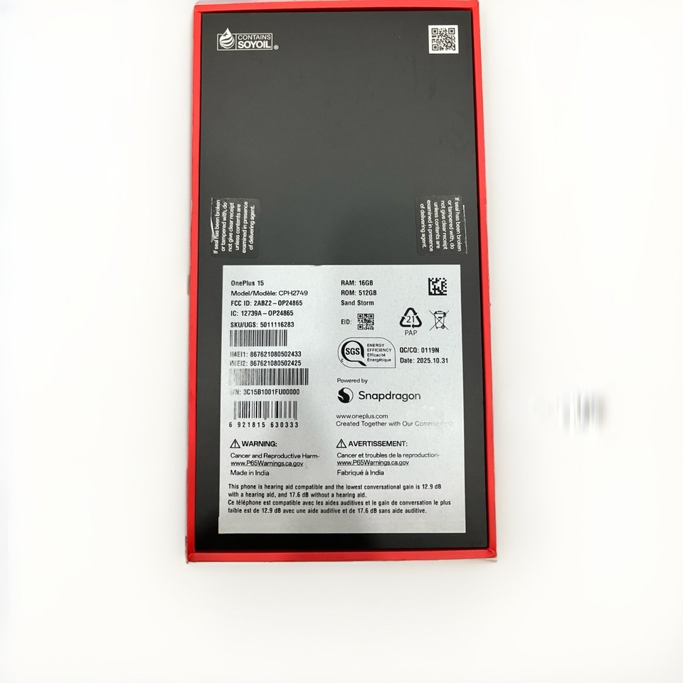 Oneplus 10 R 5g OnePlus 15 CPH2749 16GB RAM 512GB 5G Sandstone OxygenOS Smartphone US ...