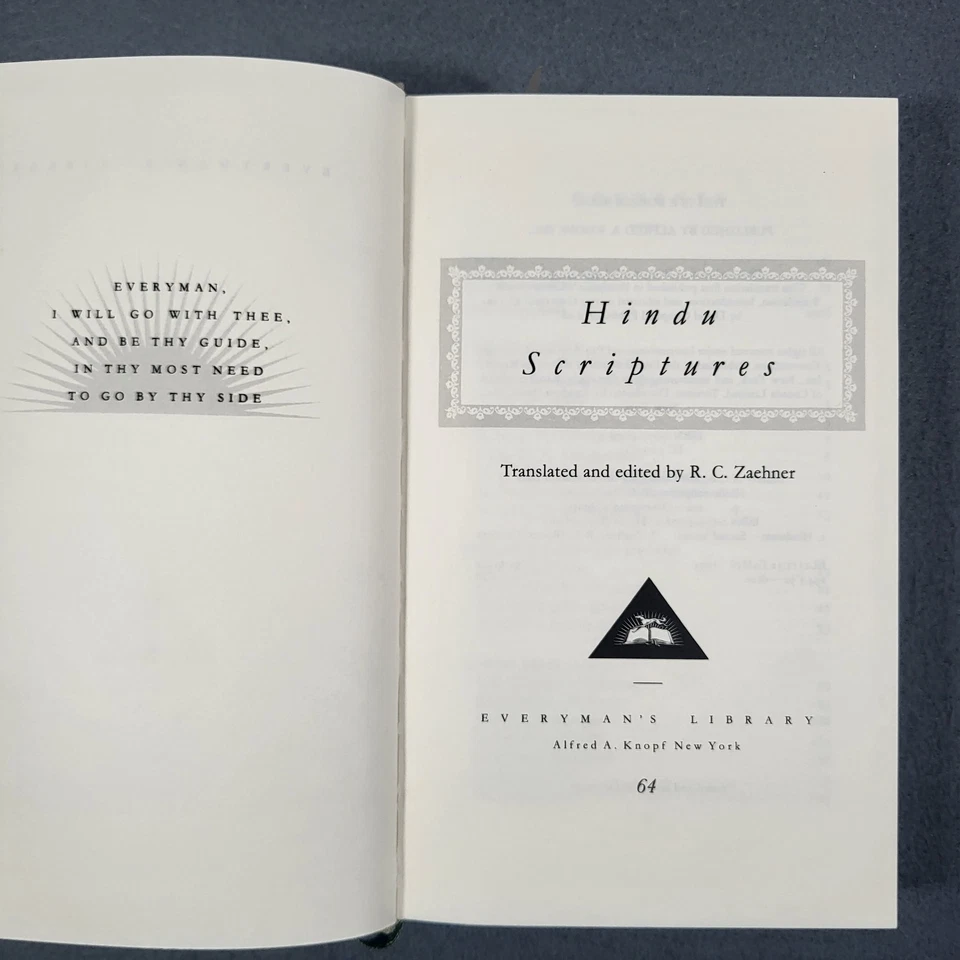 Hindu Scriptures R.C. Zaehner Hardcover Book Everyman's Library 1966 VERY GOOD - Image 3 of 4