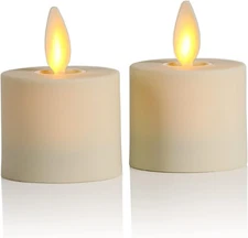Luminara Flameless Indoor Tea Light LED Candle, 1.4"x2", Pack of 2 - Pearl Ivory