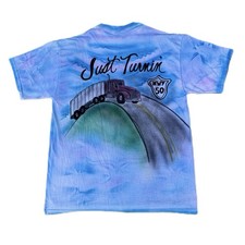 Vintage Highway Trucker Custom Airspray Just Turnin Graphic Jerzees AOP T-shirt
