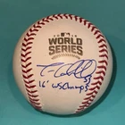 TREVOR CAHILL (Cubs) Signed Official 2016 WORLD SERIES Baseball Beckett & INS