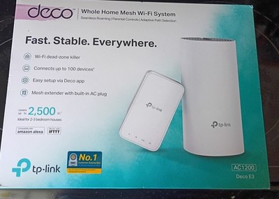TP-Link Deco E3 - AC1200 - Whole Home Mesh Wi-Fi System For 2-3 BR House