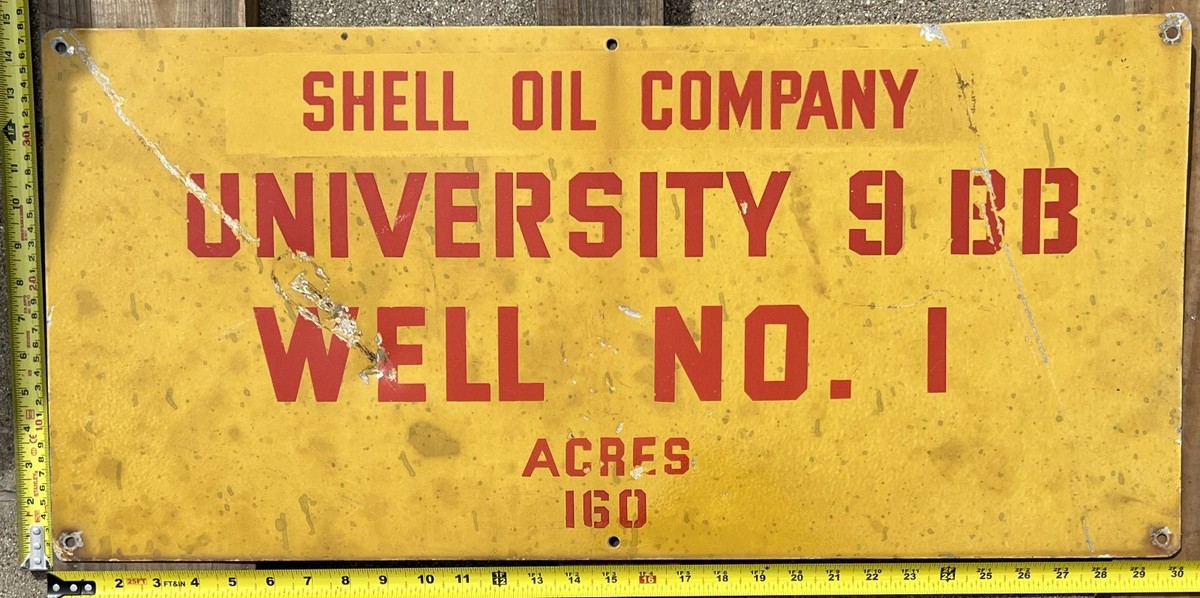 Vintage Painted Oil Field Signs (2) - Shell Oil and Shell Western