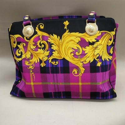 Gianni Versace Tartan Check Tote Bag