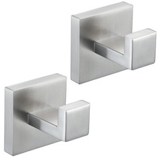 Towel Hook for Bathroom Wall Mounted, 2 Pack Brushed Nickel Robe Hooks Heavy ...