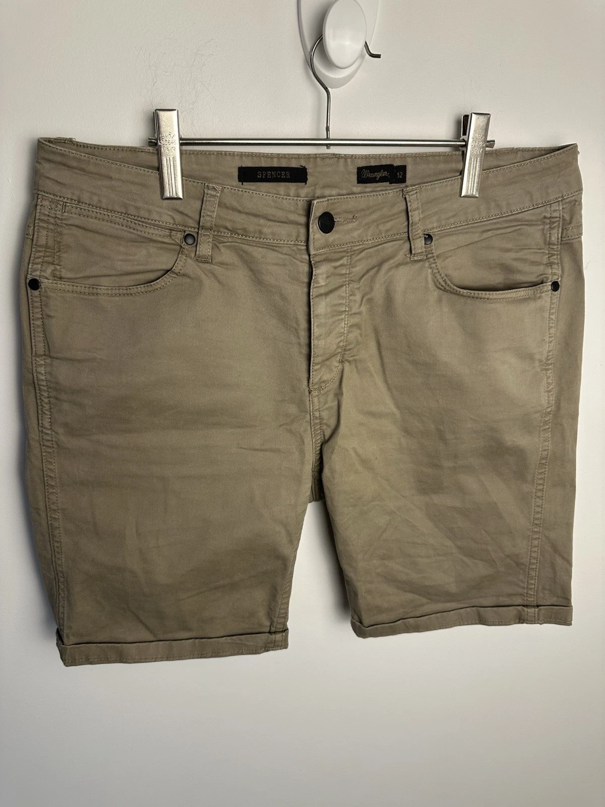 Wrangler Spencer Shorts Mens Size 32 Beige Casual Chino Shorts