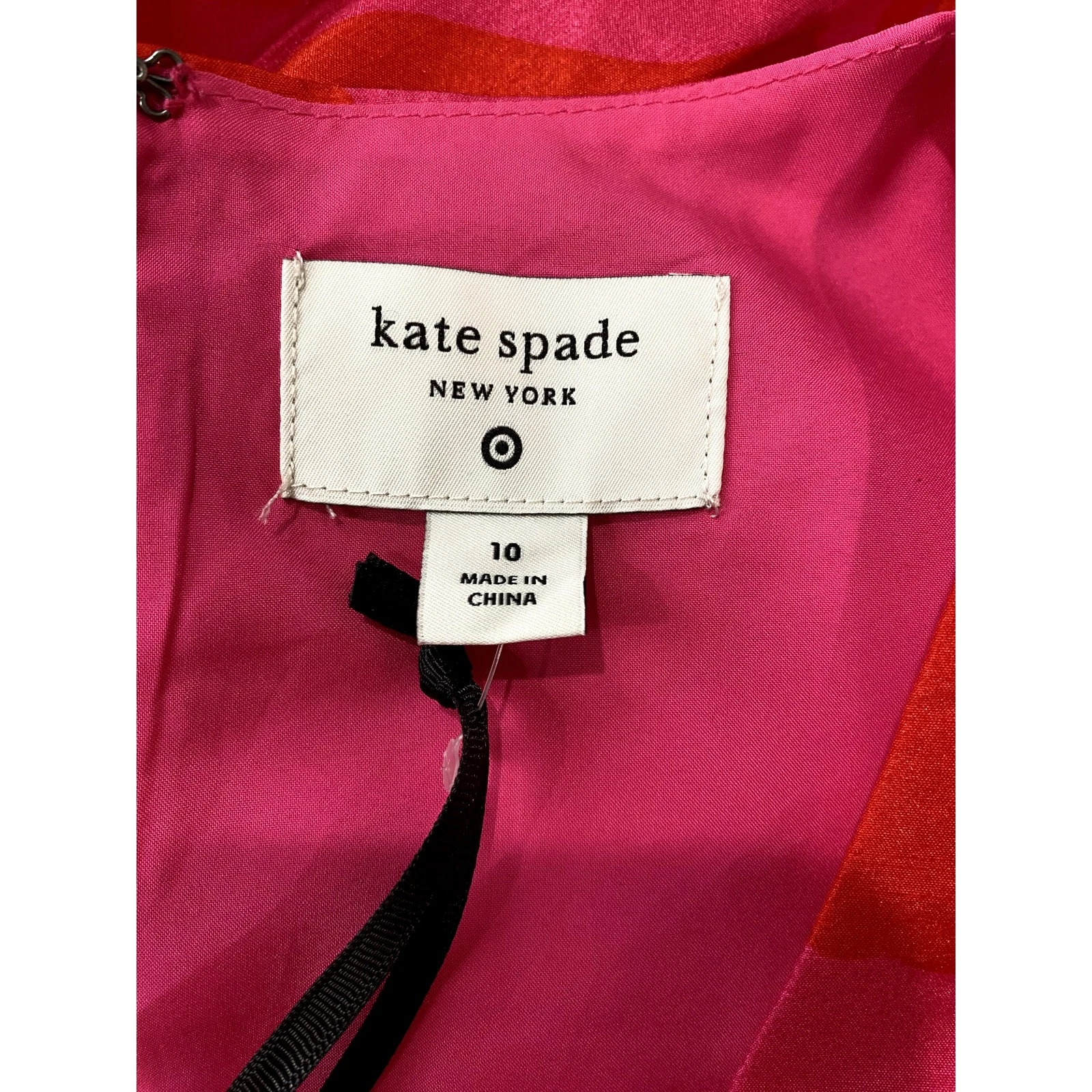 Abito midi Kate Spade X Target rosa floreale senza maniche peplo Taglia 10 (nuovo con etichette)