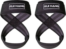 Figure 8 Deadlift Padded Weight Lifting Straps Wrist Support Gym Fitness Size L