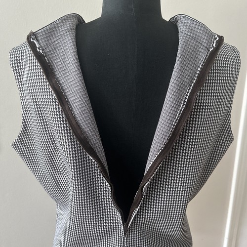 Vintage Jack Winter Woman’s Large 70s Brown Houndstooth Suit Jacket Top Stretch - Picture 14 of 24