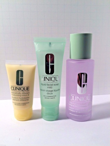 Clinique 3-Step creates great skin Kit For Dry Combination Skin Travel Size NEW - Picture 2 of 2