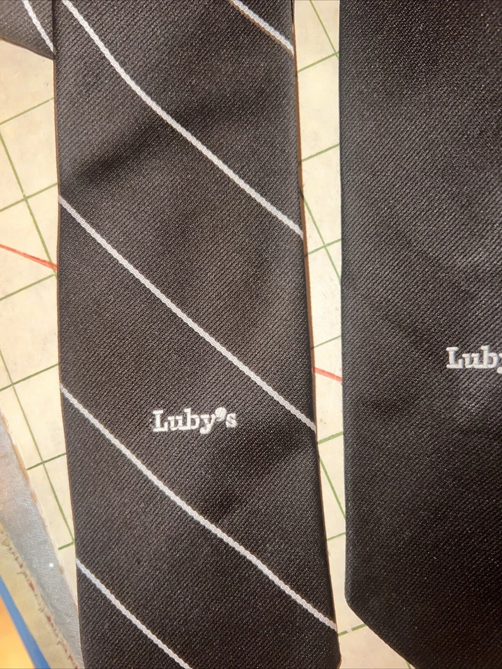2 corbatas de corbata marrón para hombre Luby bordadas uniforme de empleado 56" de largo 3" de ancho Foto 2 de 4