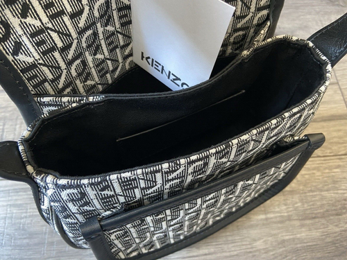 KENZO JACQUARD MONOGRAM LOGO MESSENGER/SADDLE BAG BNWT - Picture 13 of 17