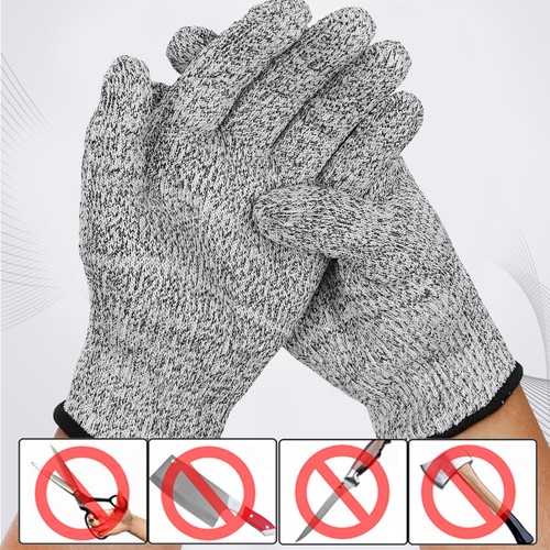 4 Pairs Level 5 Anti-cut Gloves Safety Cut Proof Stab Resistant Kitchen Butcher - Picture 2 of 14