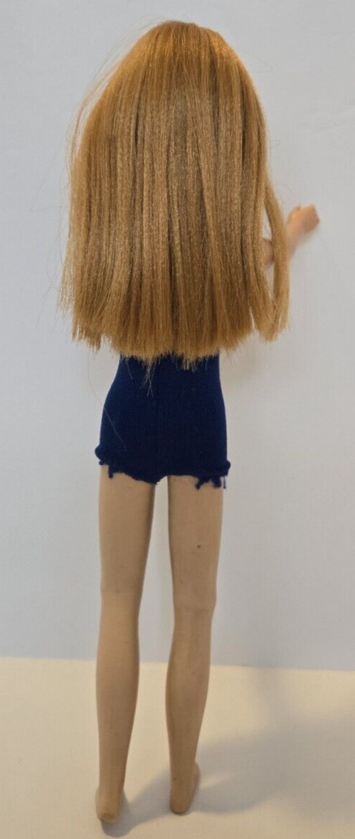 Vintage 1963 Mattel Barbie Red Hair Bendable Legs Skipper Doll Orig Swimsuit
