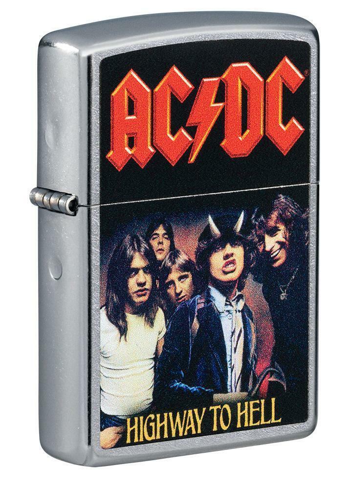 New Zippo Windproof Lighter, AC/DC Highway to Hell, Street Chrome, 49235, New In Box.