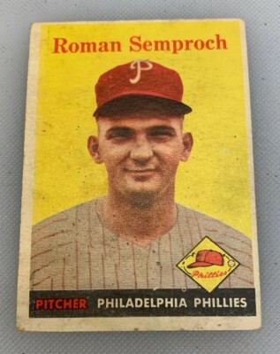 1958 Topps # 474 Roman Semproch Baseball Card Philadelphia Phillies