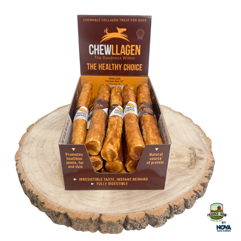 Nova Daily Eats Chewllagen Collagen Large Rolls 10" Chicken Dog Treat Reward
