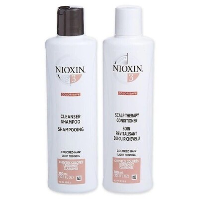 Nioxin System 3 Cleanser Shampoo Scalp Therapy Conditioner 10.1oz Duo
