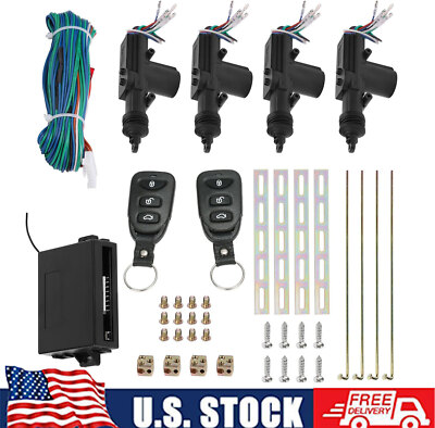 Car 4 Door Kit Keyless Power Lock Entry System Security Central Remote Universal